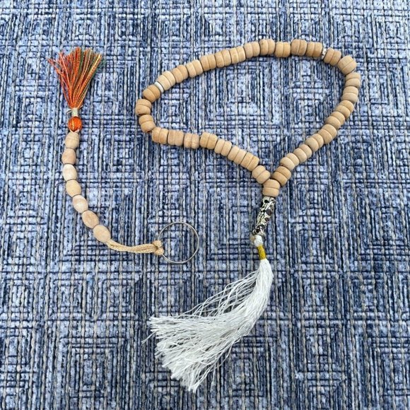 Handmade Prayer Beads Tasbeeh Real Wood Key chain Tan Beads Religious Beads - Picture 2 of 11